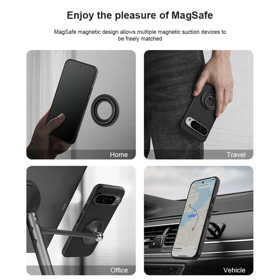 NILLKIN θήκη Super Frosted Shield Pro Magnetic για Google Pixel 9/9 Pro, μαύρη - Image 2