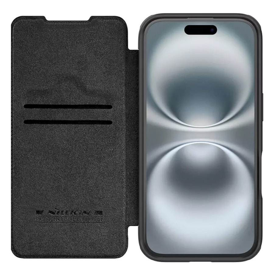 NILLKIN θήκη Qin Prop Leather για iPhone 16, δερμάτινη, μαύρη - Image 2