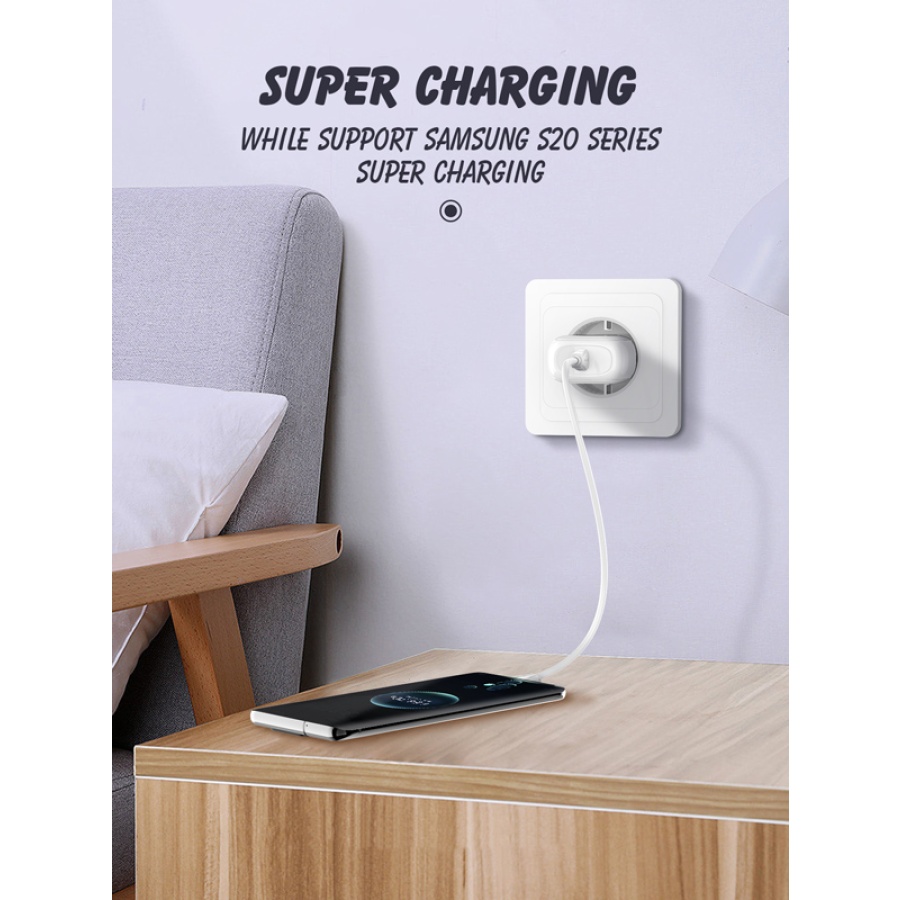 LDNIO φορτιστής τοίχου A1206C με καλώδιο USB-C, 1x USB-C, 27W PD, λευκός - Image 2