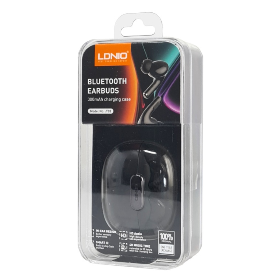 LDNIO earphones με θήκη φόρτισης T02, True Wireless, HiFi, Φ13mm, μαύρα - Image 9