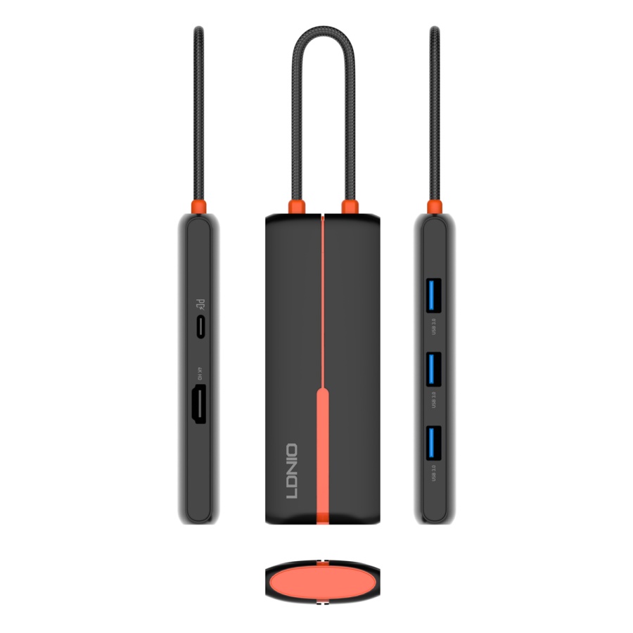 LDNIO docking station DS-25H, 5 θυρών, USB-C σύνδεση, 4K, 100W PD, μαύρο - Image 11