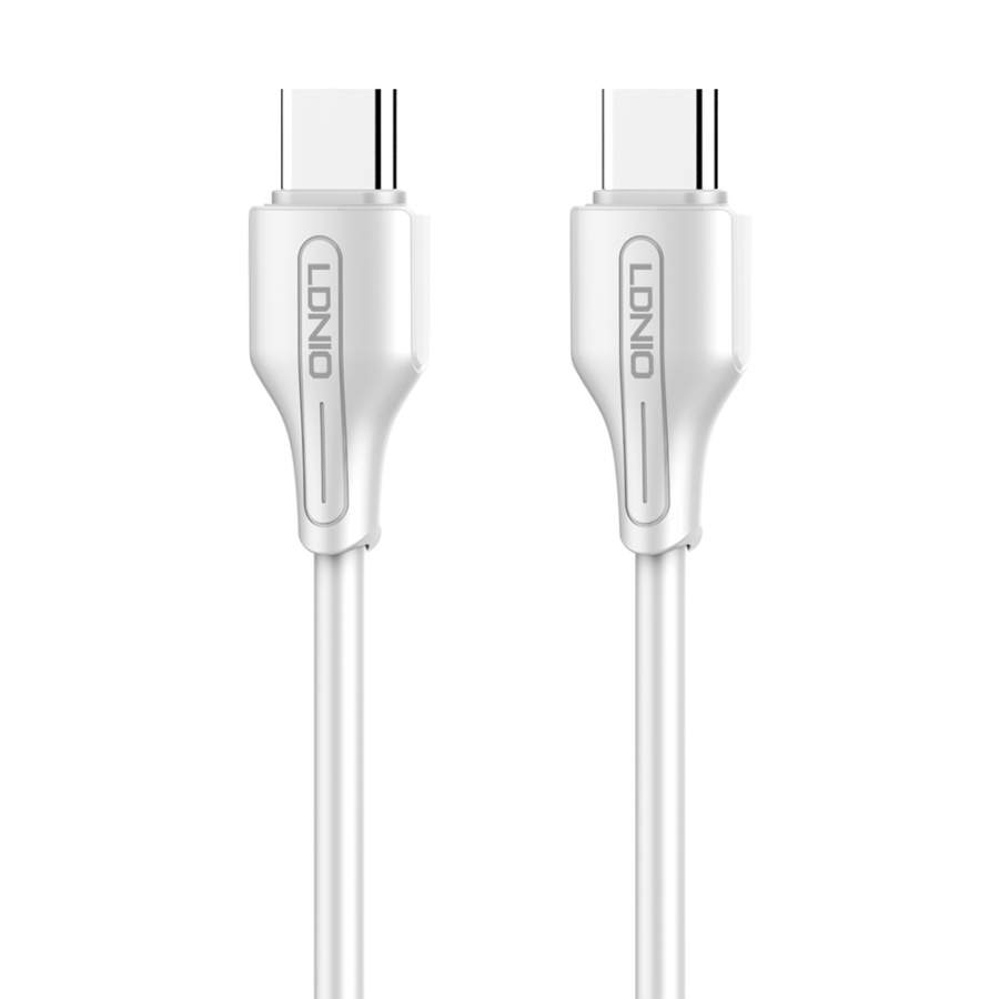 LDNIO καλώδιο USB-C σε USB-C LC121C, 65W PD, 1m, λευκό