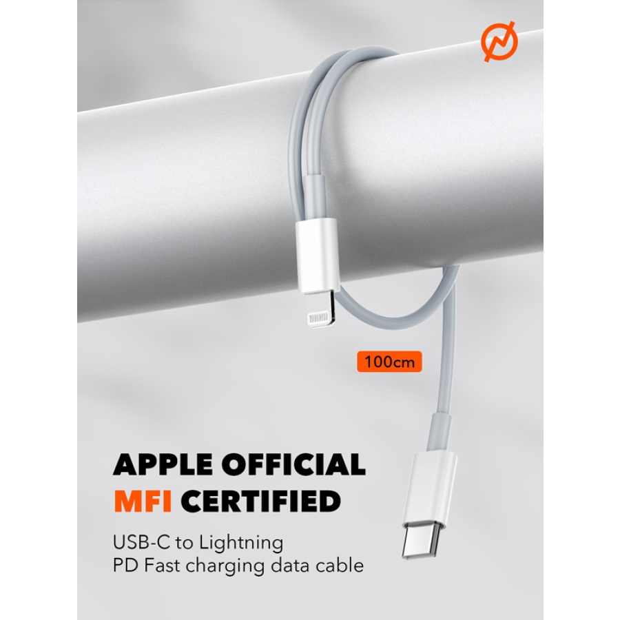 LDNIO φορτιστής τοίχου A2528M με καλώδιο, 2x USB-C, 35W, MFi, λευκό - Image 5