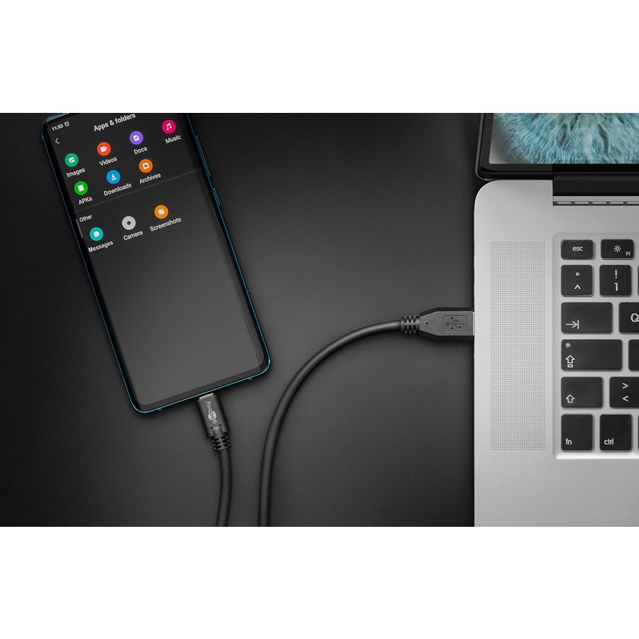 GOOBAY καλώδιο USB σε USB-C 73141, 15W, 5Gbps, 3m, μαύρο - Image 2