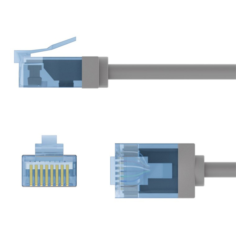 GOOBAY καλώδιο δικτύου 74221, CAT 6A U/UTP, slim, copper, 500MHz, 0.5m, γκρι - Image 7