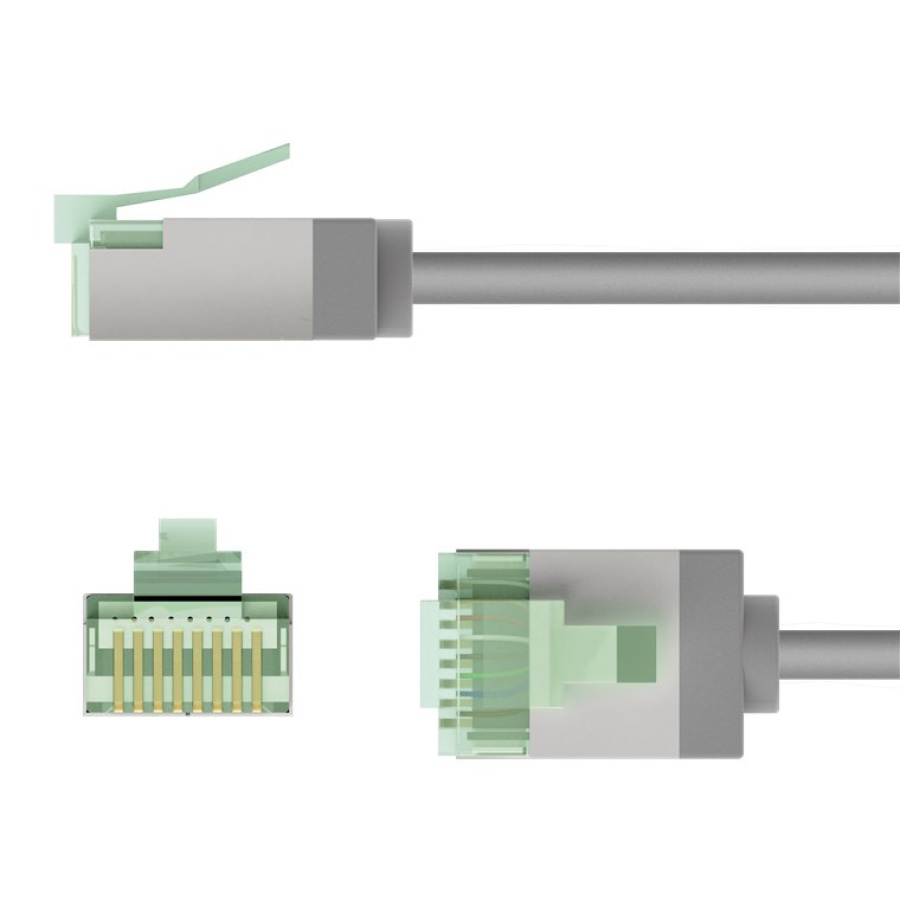 GOOBAY καλώδιο δικτύου 74344, CAT 8.1 U/FTP, slim, copper, 40Gbps, 0.25m, γκρι - Image 7