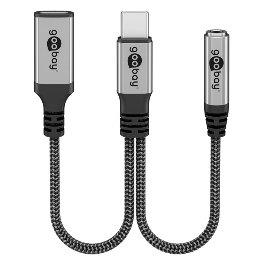 GOOBAY αντάπτορας USB-C σε 3.5mm & USB-C 74524, 60W, 480Mbps, γκρι - Image 7