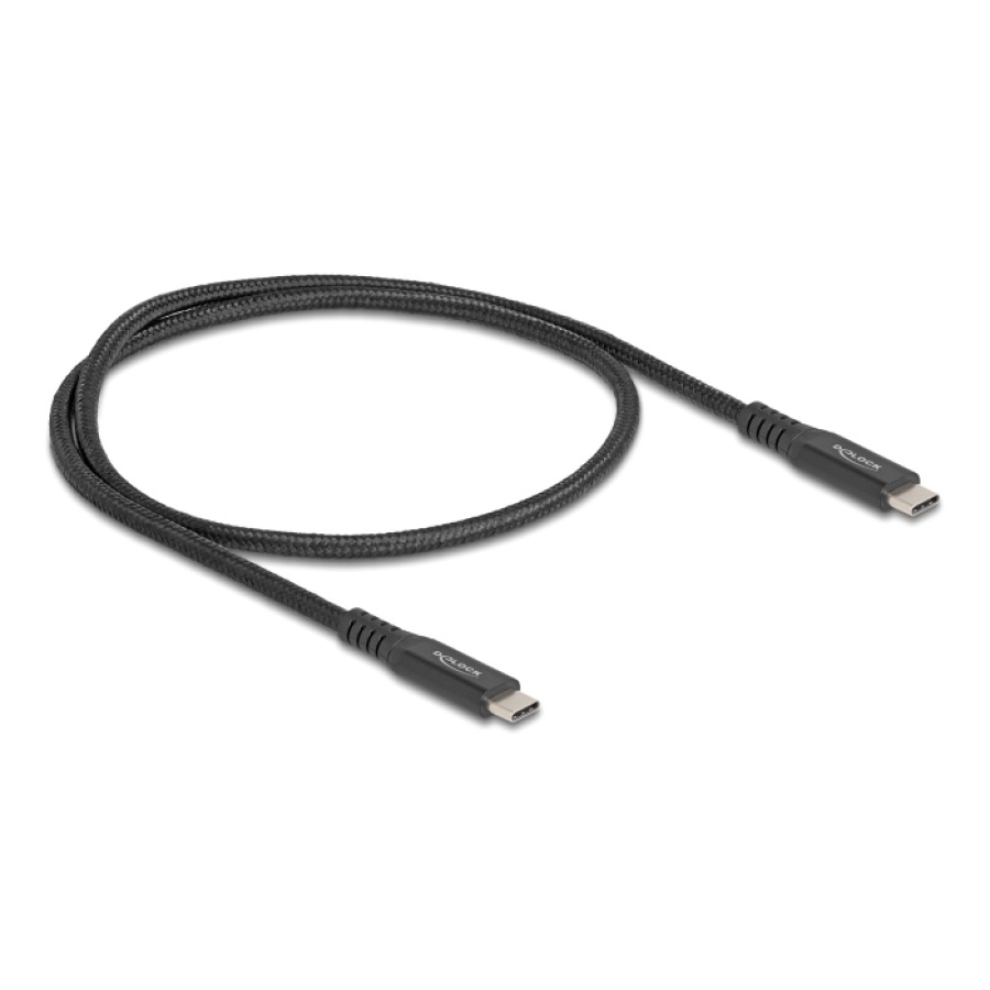 DELOCK καλώδιο USB-C 80023, 100W, 20 Gbps, 0.5m, USB4, E-Marker, μαύρο - Image 2