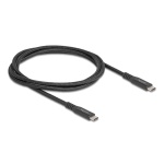 DELOCK καλώδιο USB-C 80024, 100W, 20 Gbps, 1m, USB4, E-Marker, μαύρο - Image 2