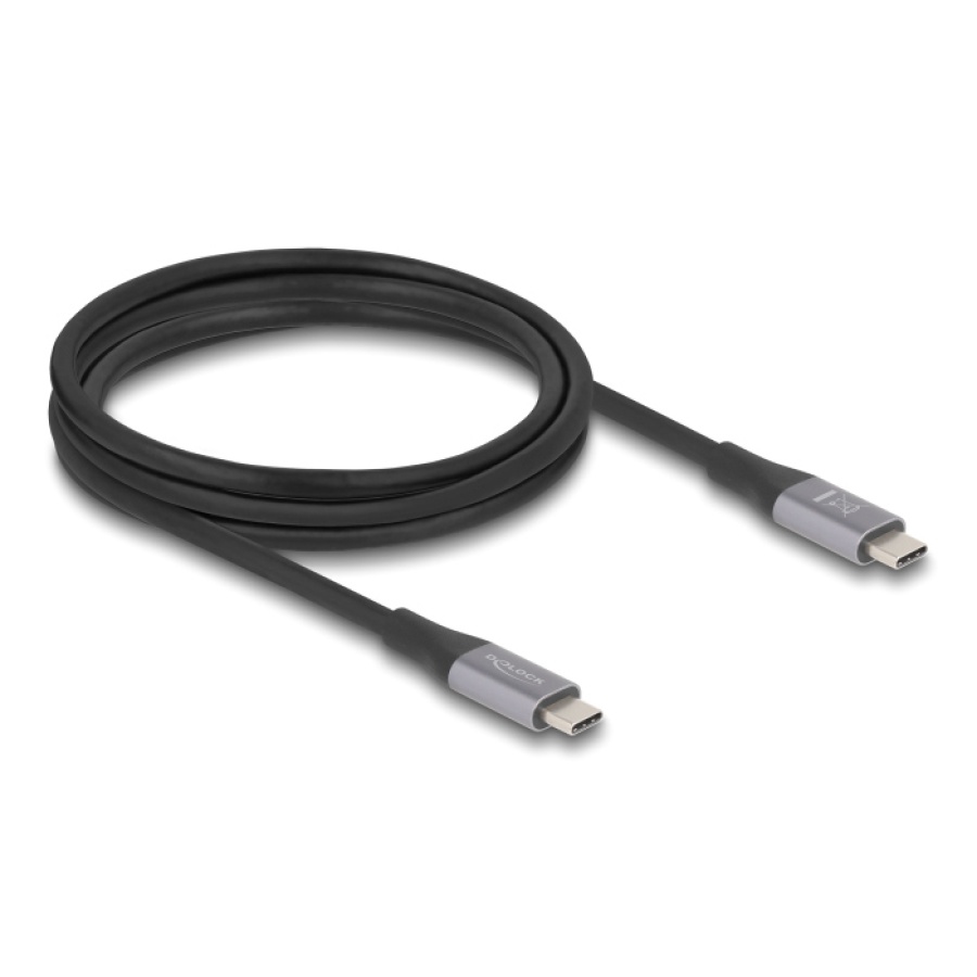 DELOCK καλώδιο USB-C 81192, 240W, 40 Gbps, 8K, 2m, E-Marker, μαύρο - Image 2