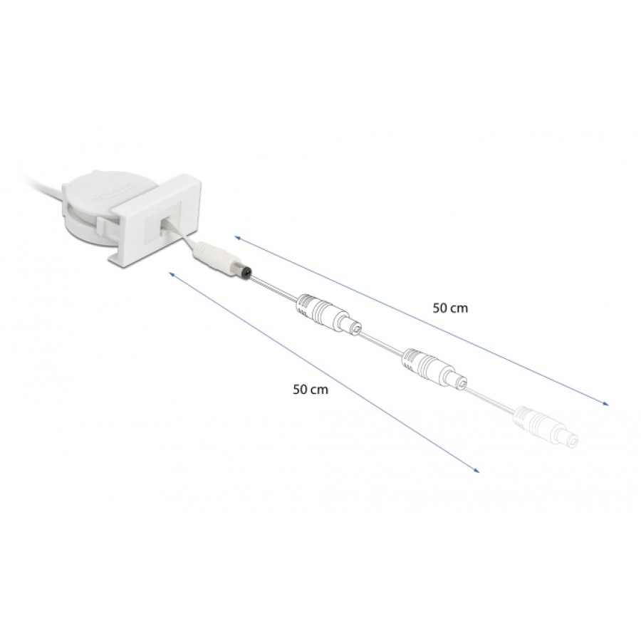 DELOCK module καλώδιο τροφοδοσίας Easy 45 81377, ανασυρόμενο 50cm, λευκό - Image 2