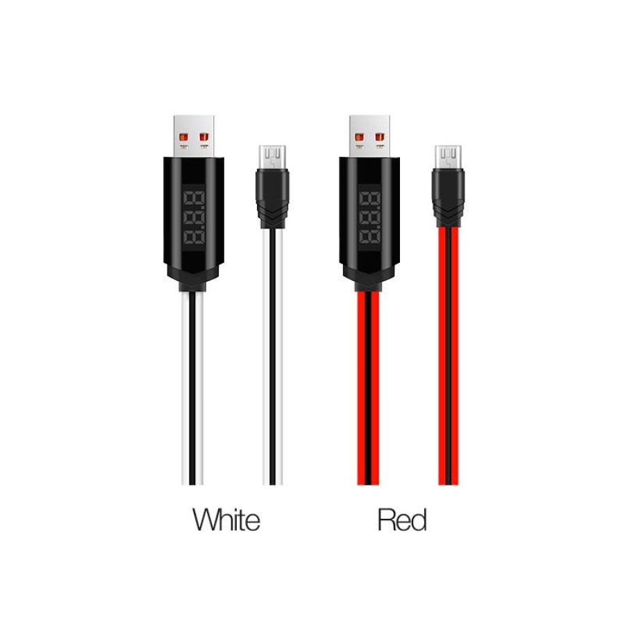 HOCO U29 ΚΑΛΩΔΙΟ ΜΕ ΟΘΟΝΗ MICRO USB ΦΟΡΤΙΣΗΣ & DATA 1.2m, RED - Image 3