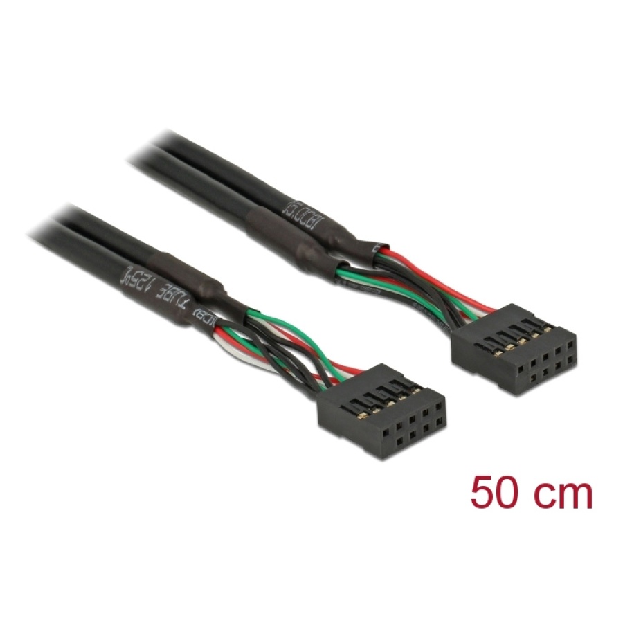 DELOCK καλώδιο USB 2.0 10-pin 2.54mm 82437, 480 Mbps, 50cm - Image 2