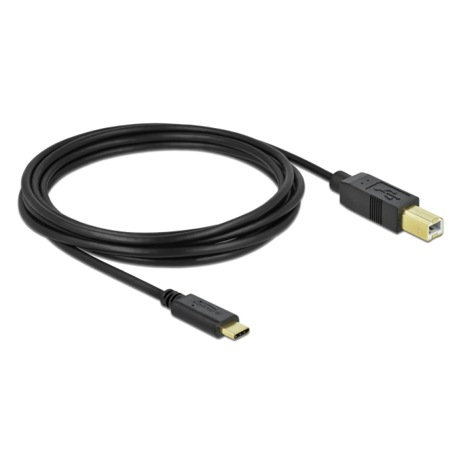 DELOCK καλώδιο USB-C σε USB Type B 83666, 480Mbps, 3m, μαύρο - Image 2