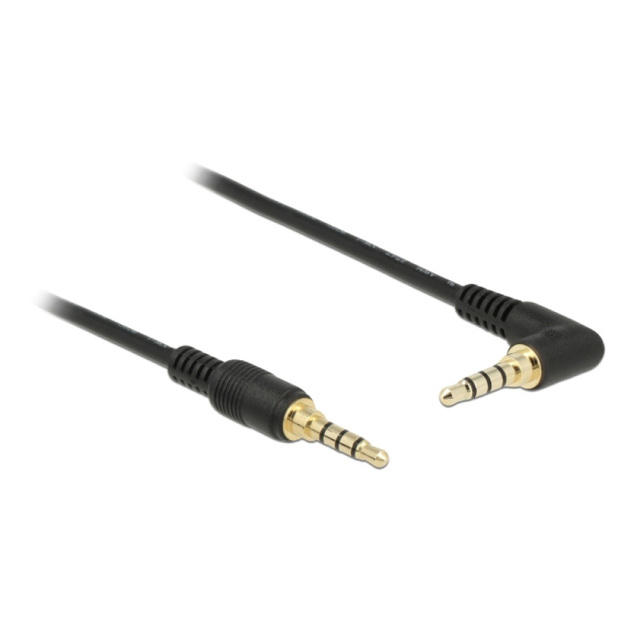 DELOCK καλώδιο 3.5mm 85613, γωνιακό, 24AWG, gold plated, 2m, μαύρο - Image 3