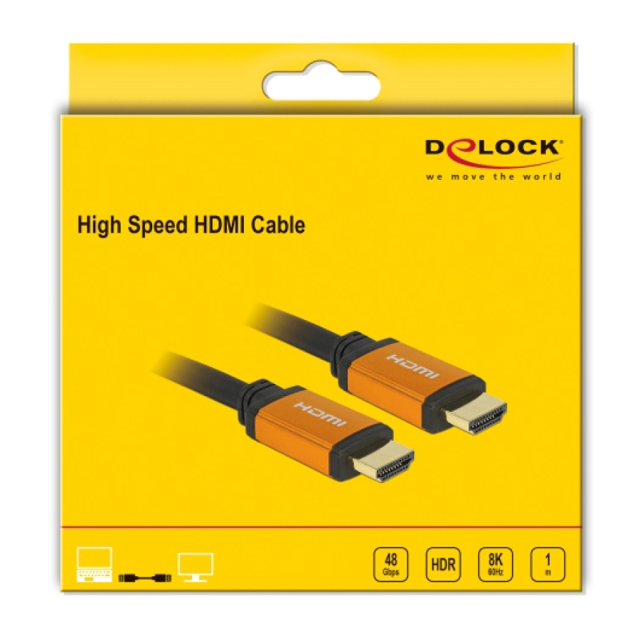 DELOCK καλώδιο HDMI 85727, 8K/60Hz, 48 Gbps, eARC, HDR, 1m, μαύρο - Image 5