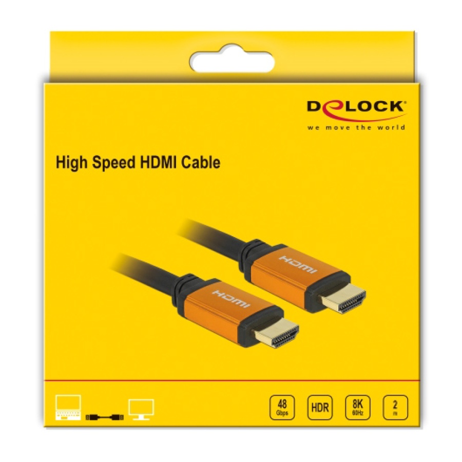 DELOCK καλώδιο HDMI 85729, 8K/60Hz, 48 Gbps, eARC, HDR, 2m, μαύρο - Image 5