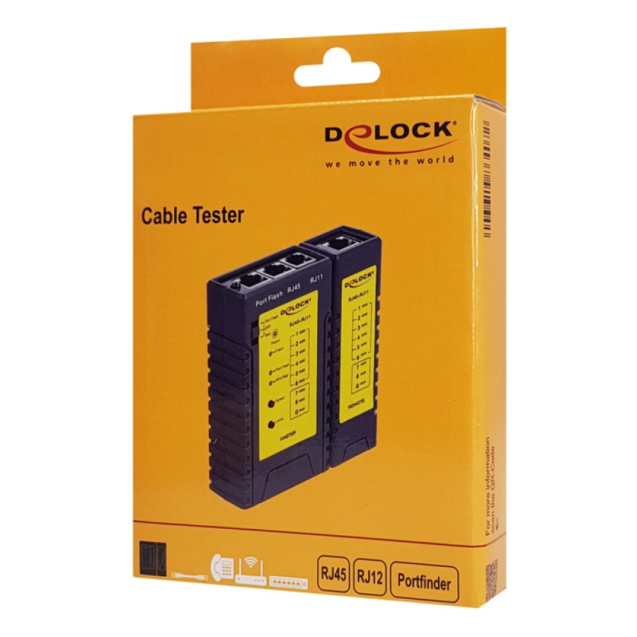 DELOCK tester καλωδίων 86407, λειτουργία εύρεσης θύρας, RJ45/RJ12, μαύρο - Image 4