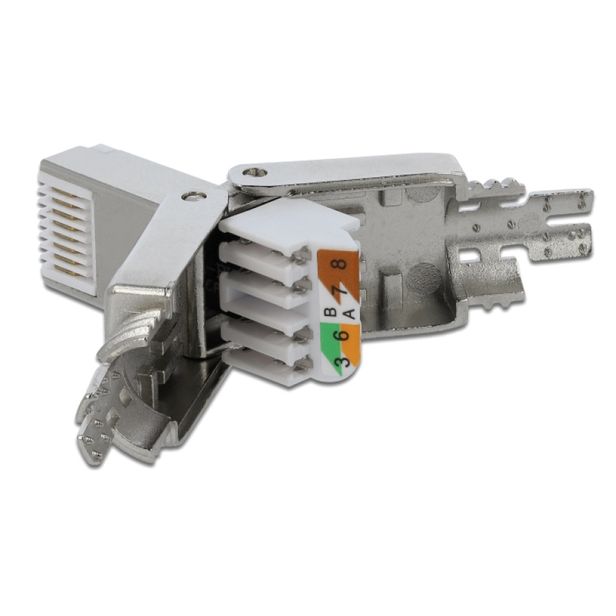 DELOCK βύσμα RJ45 CAT 6A STP 86477, tool-free, ασημί - Image 3