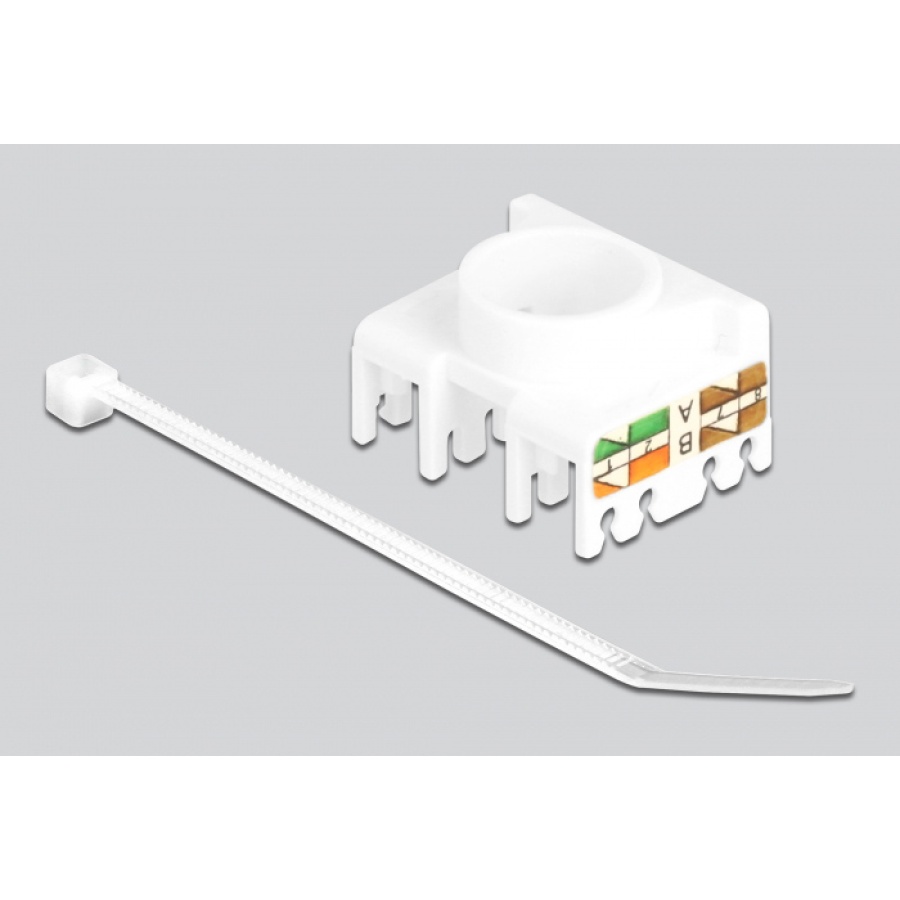 DELOCK keystone module RJ45 σε LSA 180° 87034, Cat.6A, λευκό - Image 3