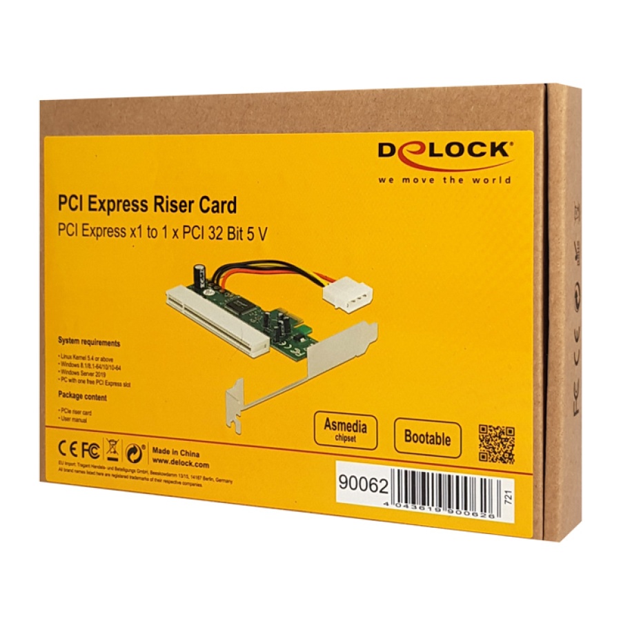 DELOCK κάρτα επέκτασης PCI Express σε PCI 32 Bit 5V 90062, Asmedia chip - Image 3