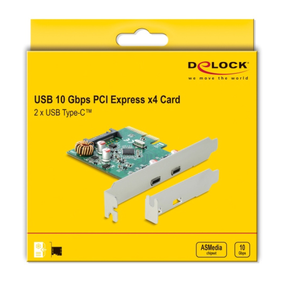 DELOCK κάρτα επέκτασης PCI Express x4 σε 2x USB-C 90397, 10 Gbps - Image 5