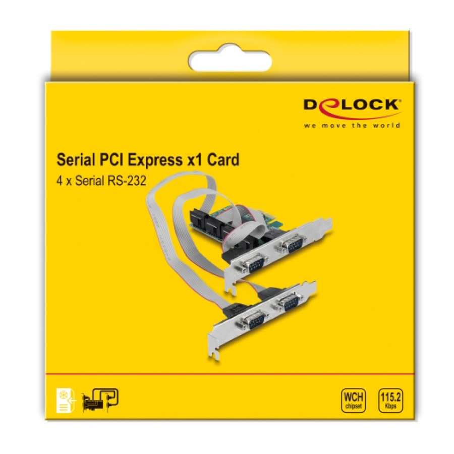 DELOCK κάρτα επέκτασης PCIe σε 4x RS-232 90410, 115.2Kbps - Image 4