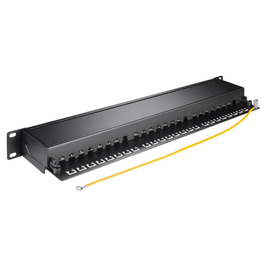 GOOBAY patch panel 90854, 19"/1U, 24x ports, CAT 6a STP, μαύρo - Image 2