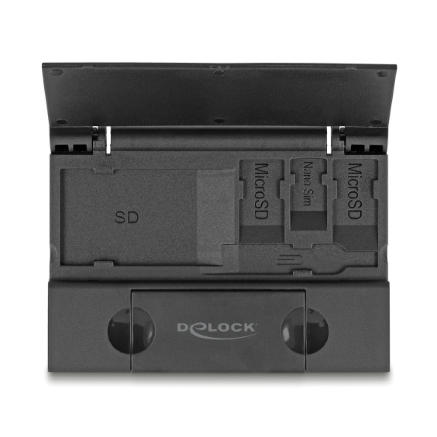 DELOCK card reader 91014 για SD & micro SD, με θήκη, USB/USB-C, 5Gbps, μαύρο - Image 3