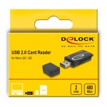 DELOCK card reader 91602 για SD & micro SD, USB, 480Mbps, μαύρο - Image 3