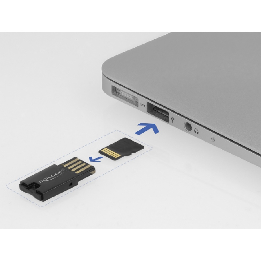 DELOCK USB card reader 91603 για κάρτες μνήμης micro SD, μαύρο - Image 3