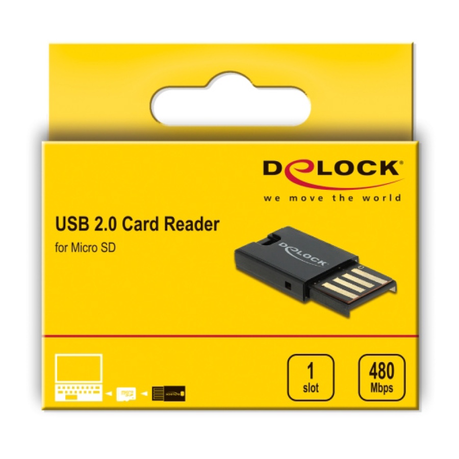 DELOCK USB card reader 91603 για κάρτες μνήμης micro SD, μαύρο - Image 4