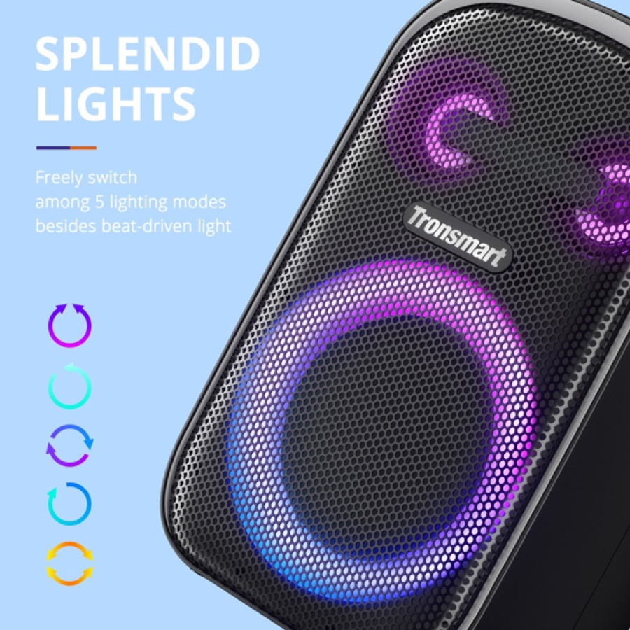 TRONSMART φορητό ηχείο Halo 110 με μικρόφωνο, 60W, 12000mAh, LED, μαύρο - Image 2