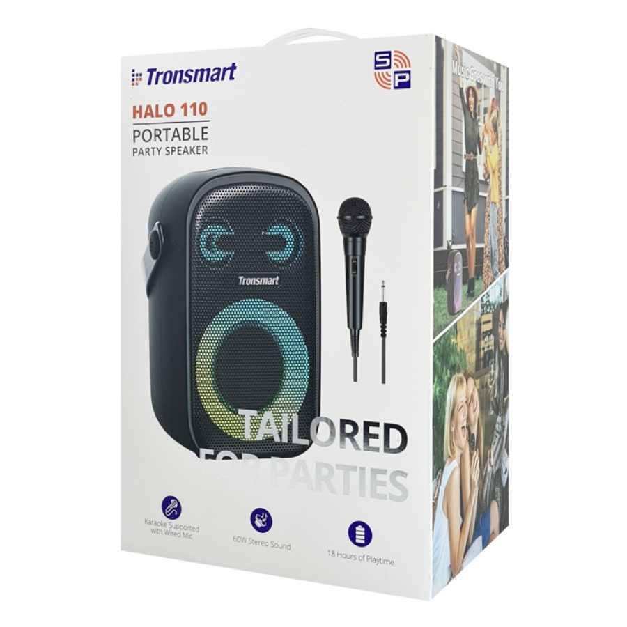 TRONSMART φορητό ηχείο Halo 110 με μικρόφωνο, 60W, 12000mAh, LED, μαύρο - Image 3