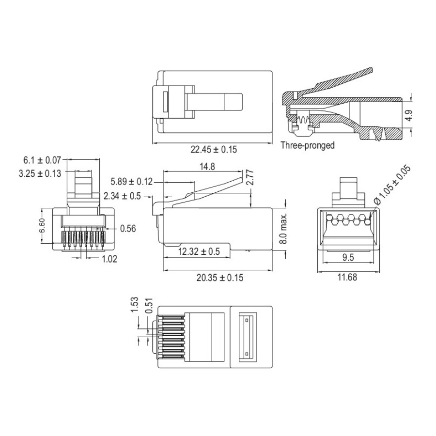 GOOBAY βύσμα RJ45 93828, CAT 6 UTP, διάφανο, 10τμχ - Image 3