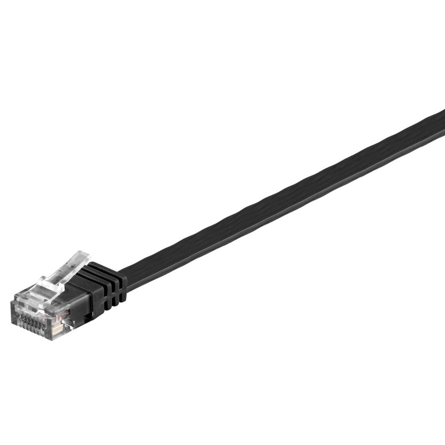 GOOBAY καλώδιο δικτύου 95381, CAT6 U/UTP, flat, copper, 10m, μαύρο - Image 3