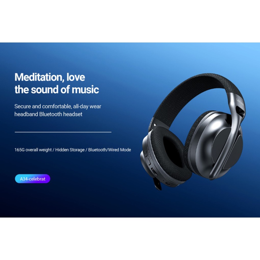 CELEBRAT headphones A34, ασύρματα & ενσύρματα, 40mm, 300mAh, μαύρα - Image 2