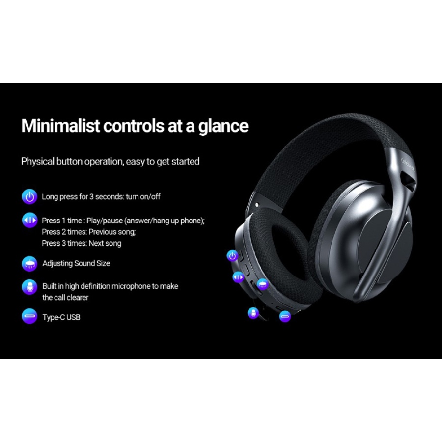 CELEBRAT headphones A34, ασύρματα & ενσύρματα, 40mm, 300mAh, μαύρα - Image 5