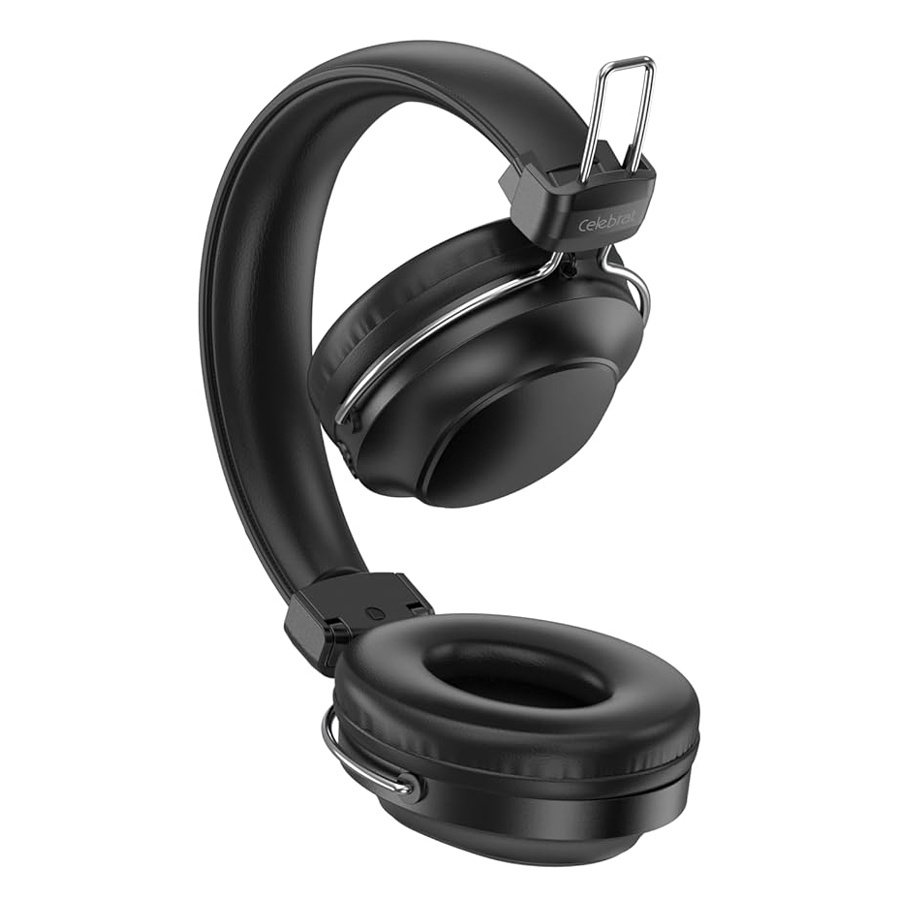 CELEBRAT headphones A36, ασύρματα & ενσύρματα, micro SD, 40mm, 250mAh, μαύρα - Image 3