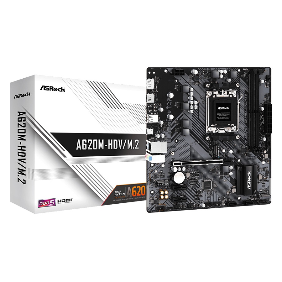 ASROCK μητρική A620M-HDV/M.2, 2x DDR5, AM5, USB 3.2, mATX - Image 4