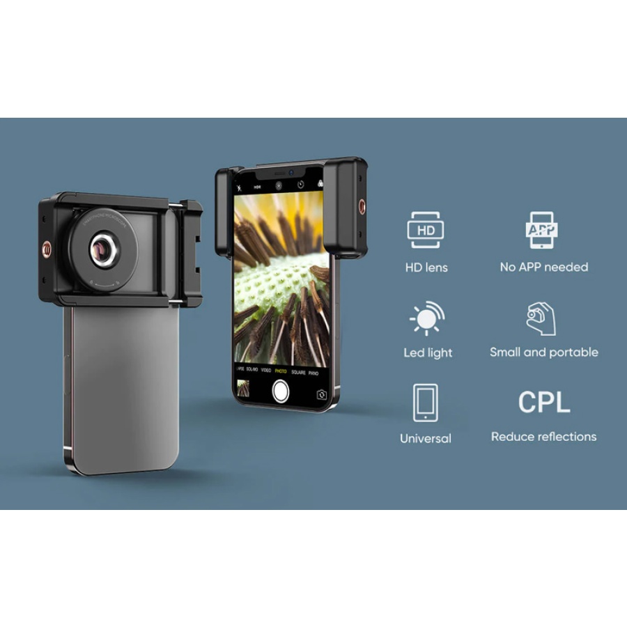APEXEL φακός μικροσκόπιο APL-MS009 για smartphone κάμερα, 100x zoom, LED - Image 5