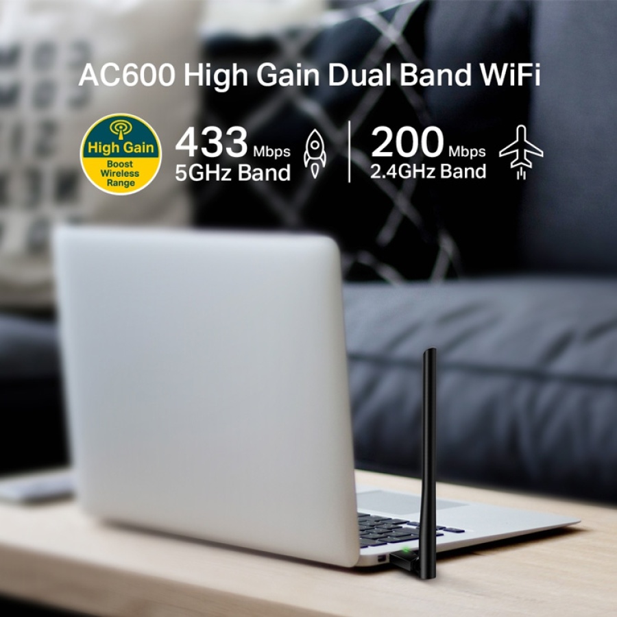 TP-LINK ασύρματος USB αντάπτορας δικτύου Archer T2U Plus, 600Mbps, V.1 - Image 3