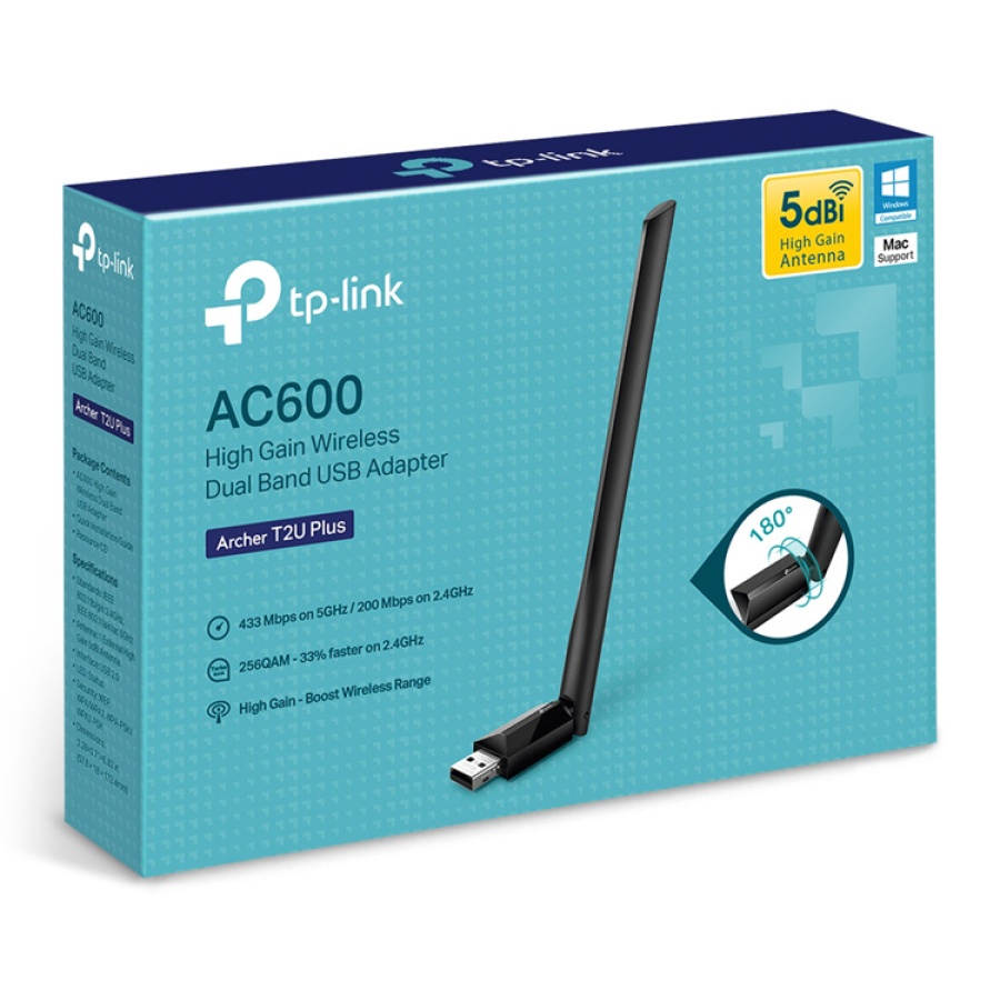 TP-LINK ασύρματος USB αντάπτορας δικτύου Archer T2U Plus, 600Mbps, V.1 - Image 5