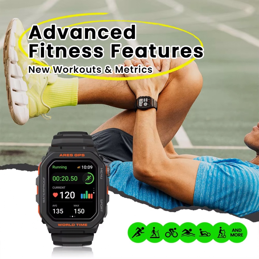 ZEBLAZE smartwatch Ares GPS, heart rate, 1.75" IPS, GPS, 3 ATM, μαύρο - Image 3
