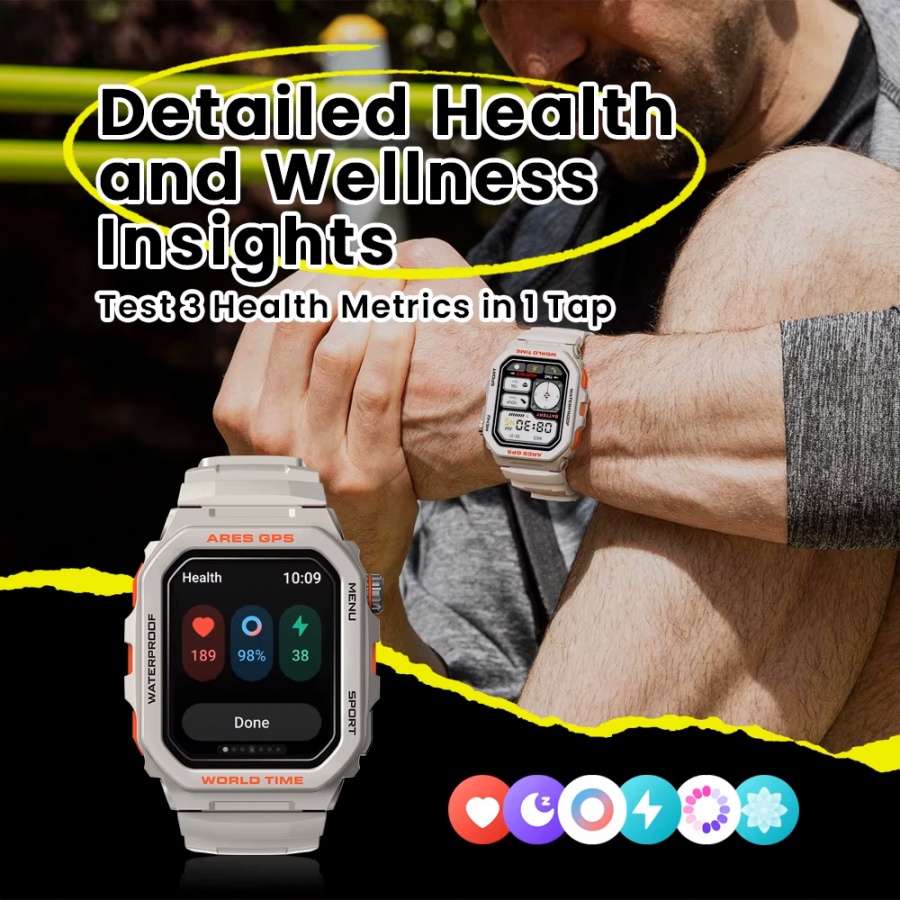 ZEBLAZE smartwatch Ares GPS, heart rate, 1.75" IPS, GPS, 3 ATM, μαύρο - Image 4