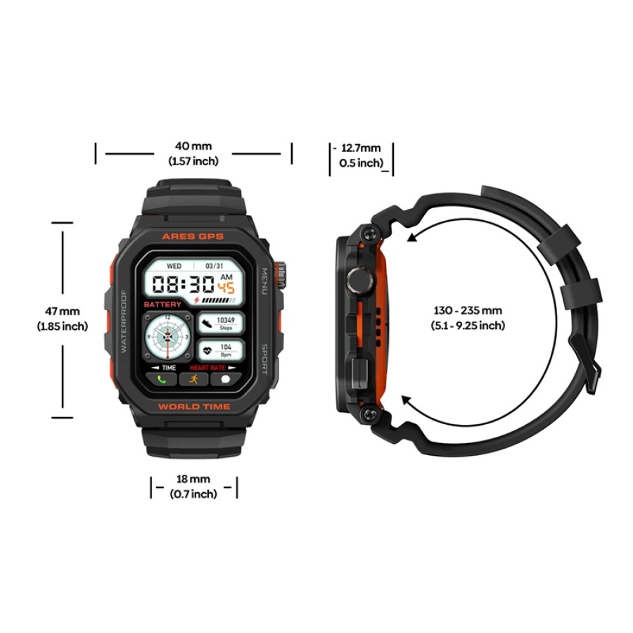 ZEBLAZE smartwatch Ares GPS, heart rate, 1.75" IPS, GPS, 3 ATM, μαύρο - Image 8