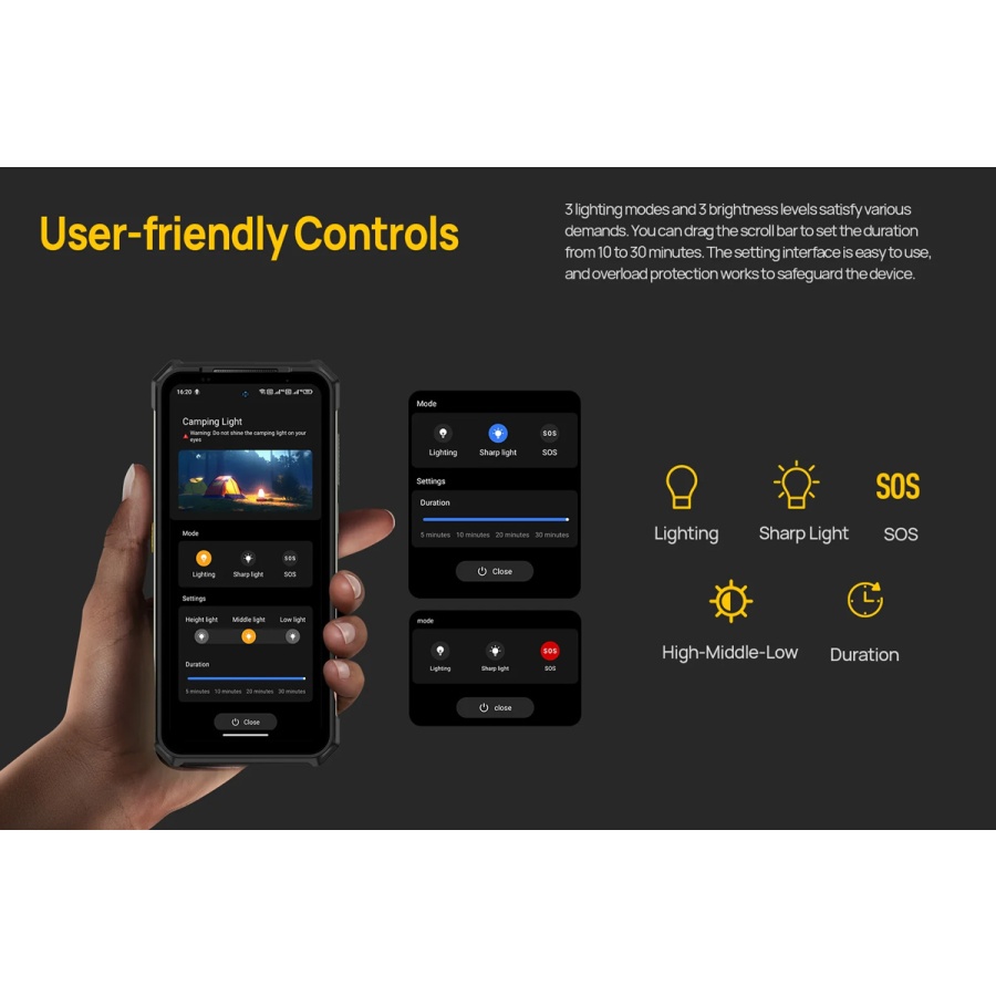 ULEFONE smartphone Armor 24, 6.78", 12/256GB, 22000mAh, IP68/IP69K, μαύρο - Image 5