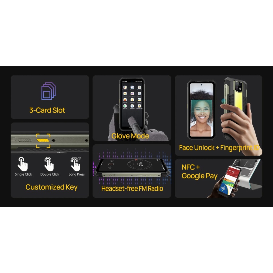 ULEFONE smartphone Armor 24, 6.78", 12/256GB, 22000mAh, IP68/IP69K, μαύρο - Image 11