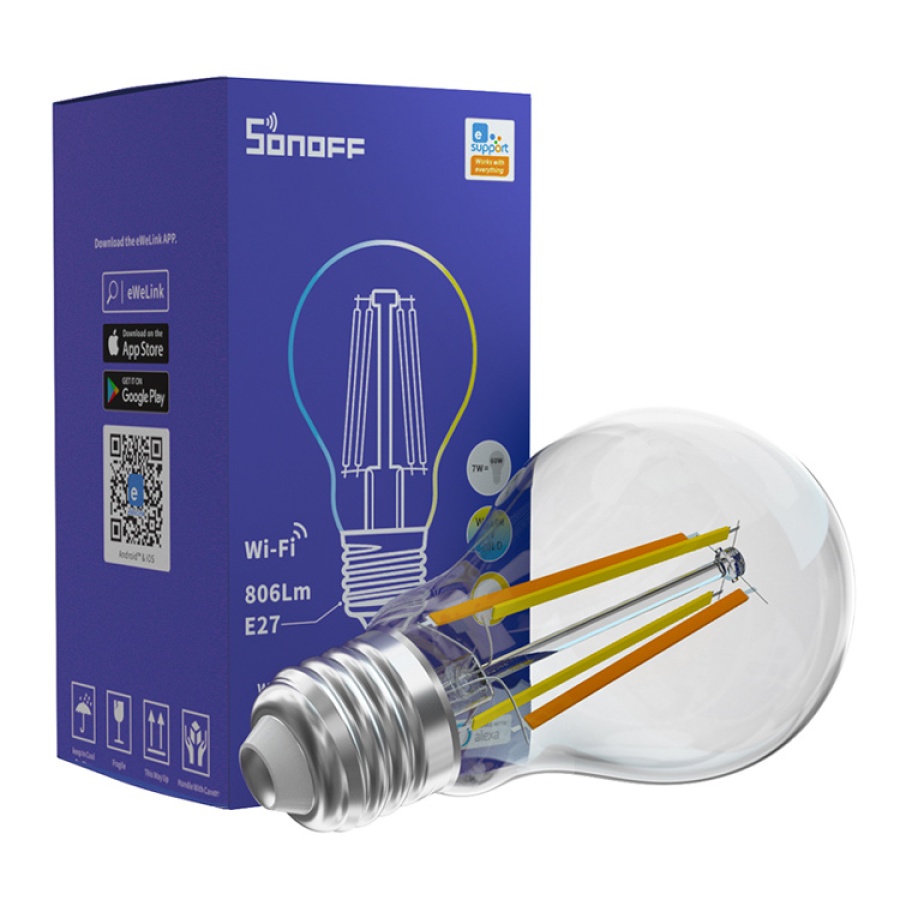 SONOFF Smart λάμπα LED Filament B02-F-A60, Wi-Fi, 7W, E27, 2200K-6500K - Image 4