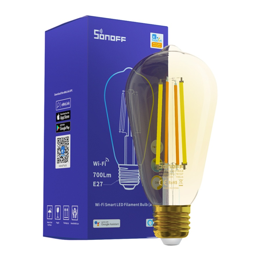 SONOFF Smart λάμπα LED Filament B02-F-ST64, Wi-Fi, 7W, E27, 1800K-5000K - Image 4